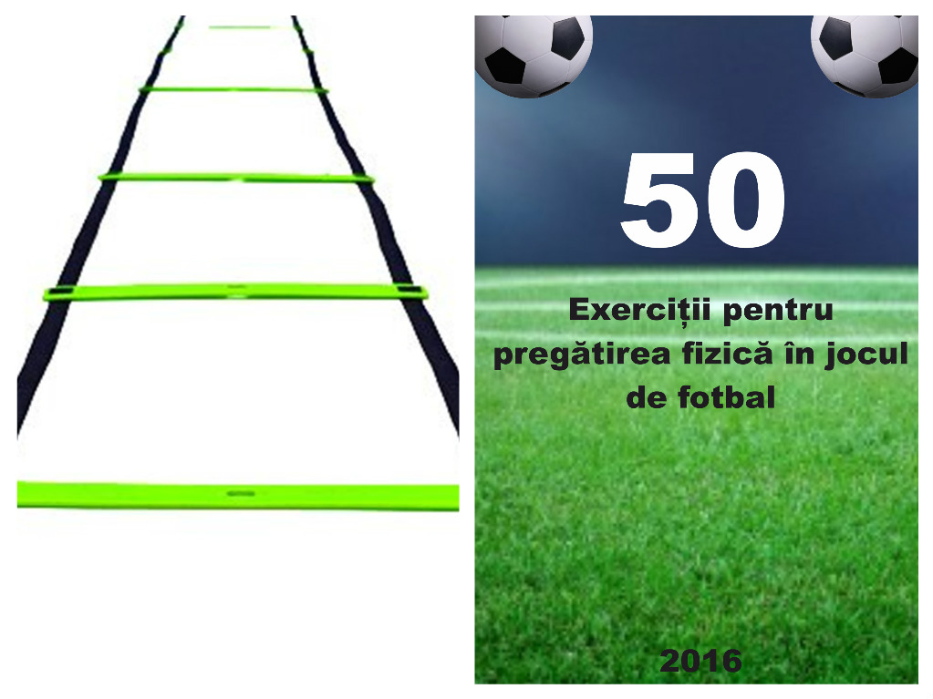 Scărițe viteză (6 metri) + Cartea „50 Exerciții pentru pregătirea fizică în jocul de fotbal”