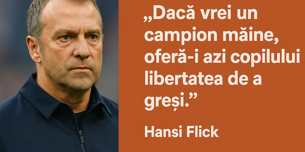 Hansi Flick: „Dacă vrei un campion mâine, oferă-i azi copilului libertatea de a greși.”