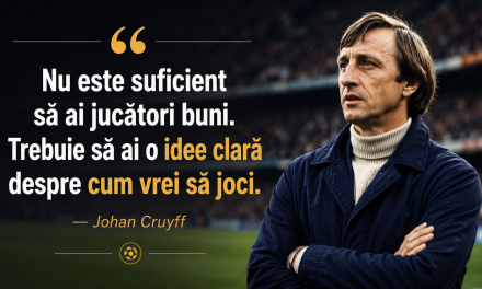 Johan Cruyff: „Nu este suficient să ai jucători buni. Trebuie să ai o idee clară despre cum vrei să joci.”