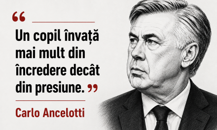 „Un copil învață mai mult din încredere decât din presiune.” – Carlo Ancelotti.